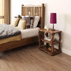 Natural wood bookcase solid wood rustic night stand mini bedside table free standing shelf handmade furniture