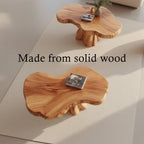 Live edge solid wood coffee table narrow oval dining table wood carving art wabi sabi living room furniture