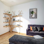Corner Driftwood Bookshelf: Floating Shelves, Wall Mount Decor