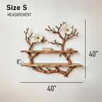 Natural driftwood shelf tree branch bookcase art solid wood bookshelf art wall mount bookshelf decor