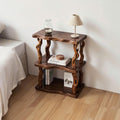 Natural wood bookcase solid wood rustic night stand mini bedside table free standing shelf handmade furniture