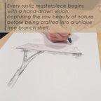 Corner tree floating bookshelf tree branch fake leaves bookcase wall mount live edge driftwood shelf