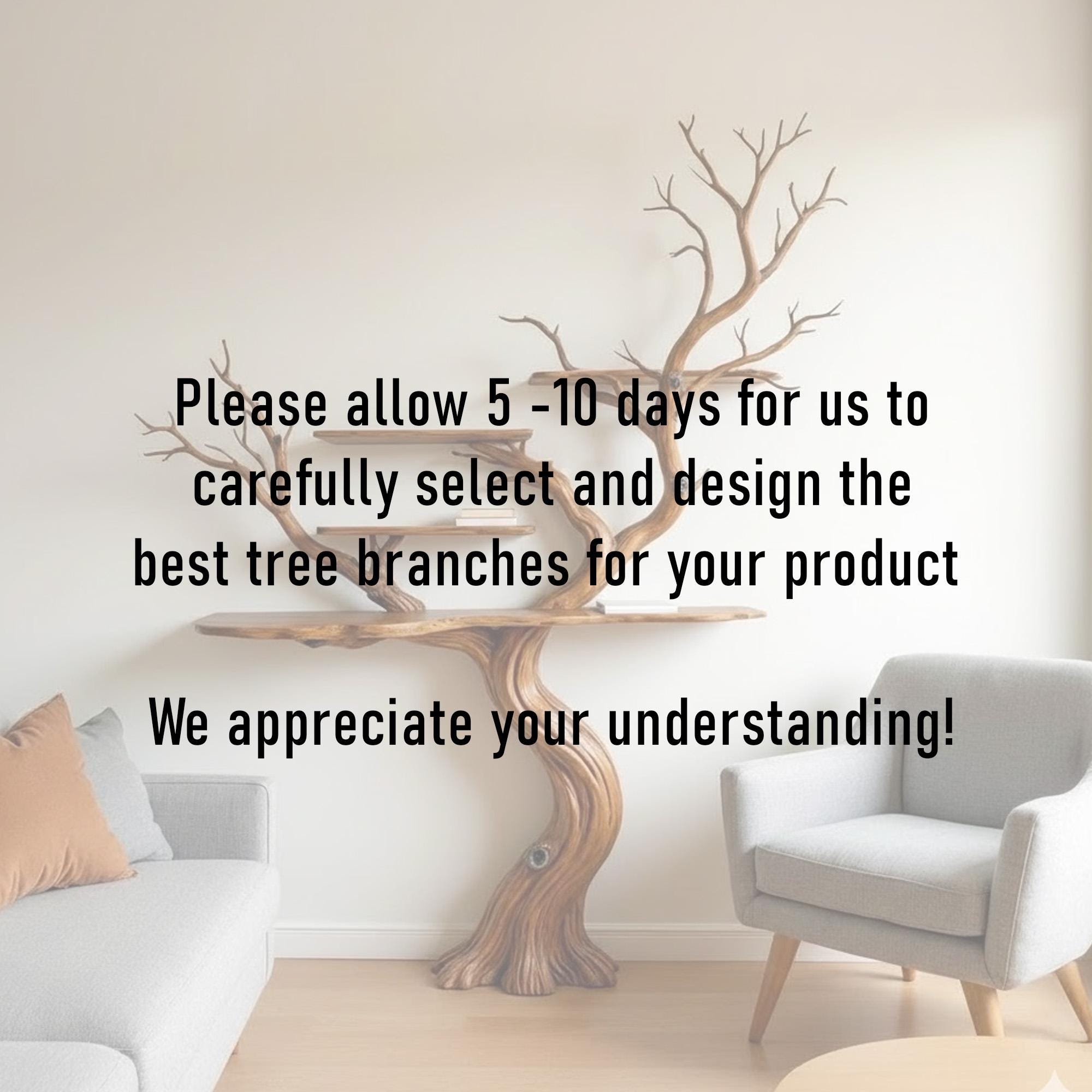 Tree branch book shelf driftwood wall art solid wood bookcase sculpture bookshelf decoration