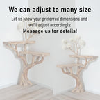 Corner floating console table tree branch driftwood entryway table solid wood plant stand rustic handmade furniture