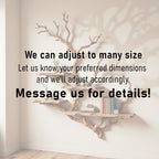 Tree bookshelf driftwood branch live edge floating shelves on wall decor