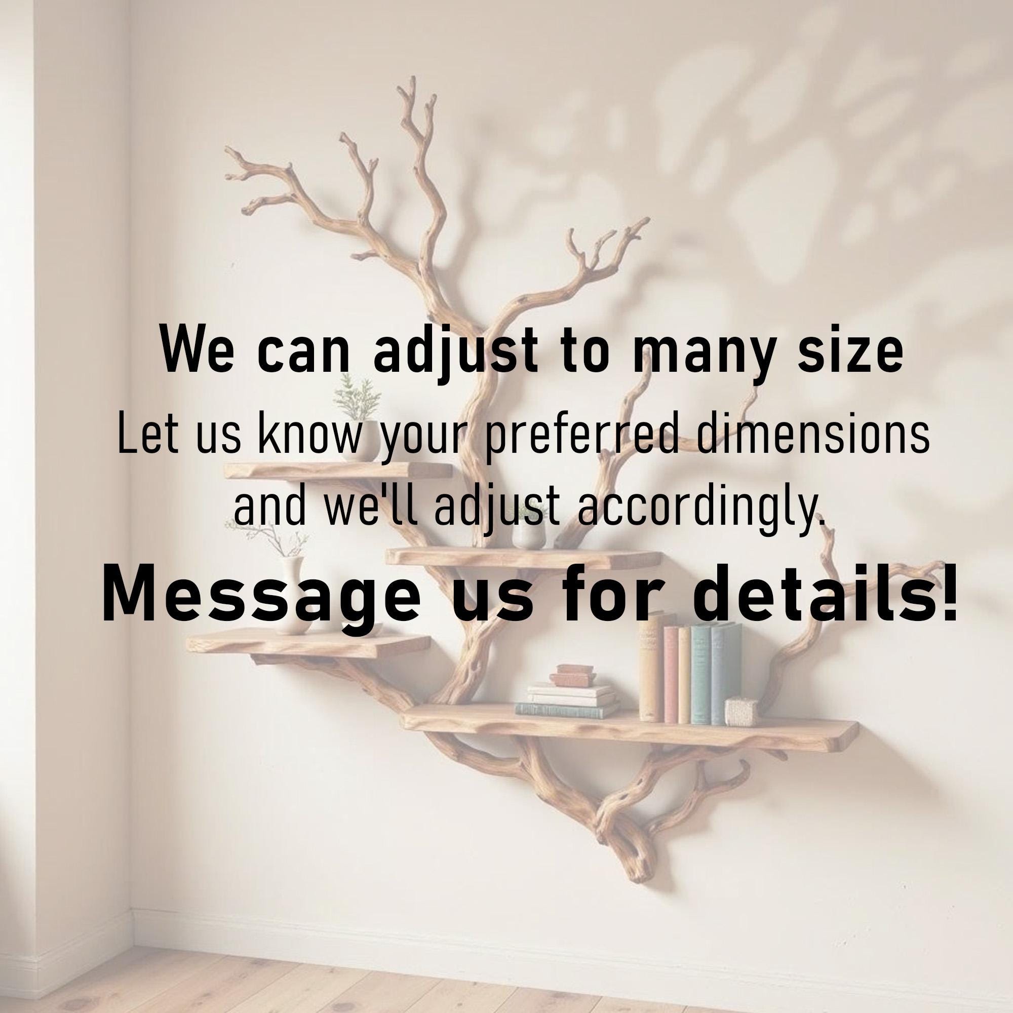 Tree bookshelf driftwood branch live edge floating shelves on wall decor