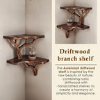 Driftwood corner wall shelf natural solid wood bookshelf art tree branch bookshelves unique floating shelves wall mount handmade furniture