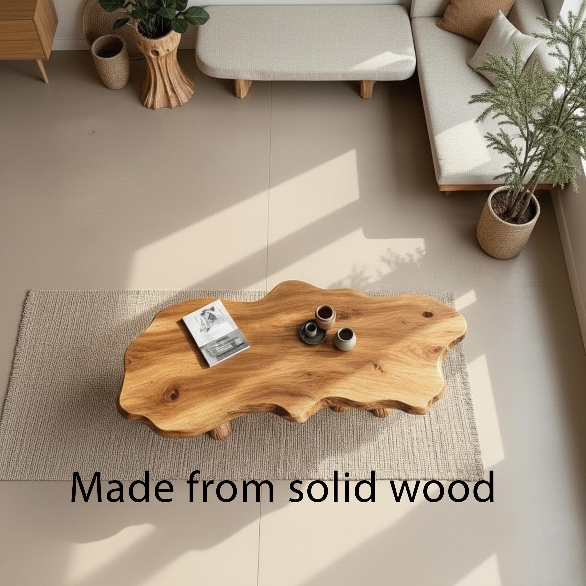 Live edge wood coffee table tree trunk table driftwood sculpture art decor stump side table rustic console table handmade furniture