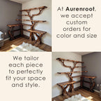 Tree coner book shelf solid wood wall mount bookcase live edge furniture driftwood branch art