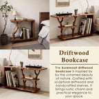 Driftwood solid wood bookcase tree branch bookshelf nightand plant stand handcrafted rustic living room furniture