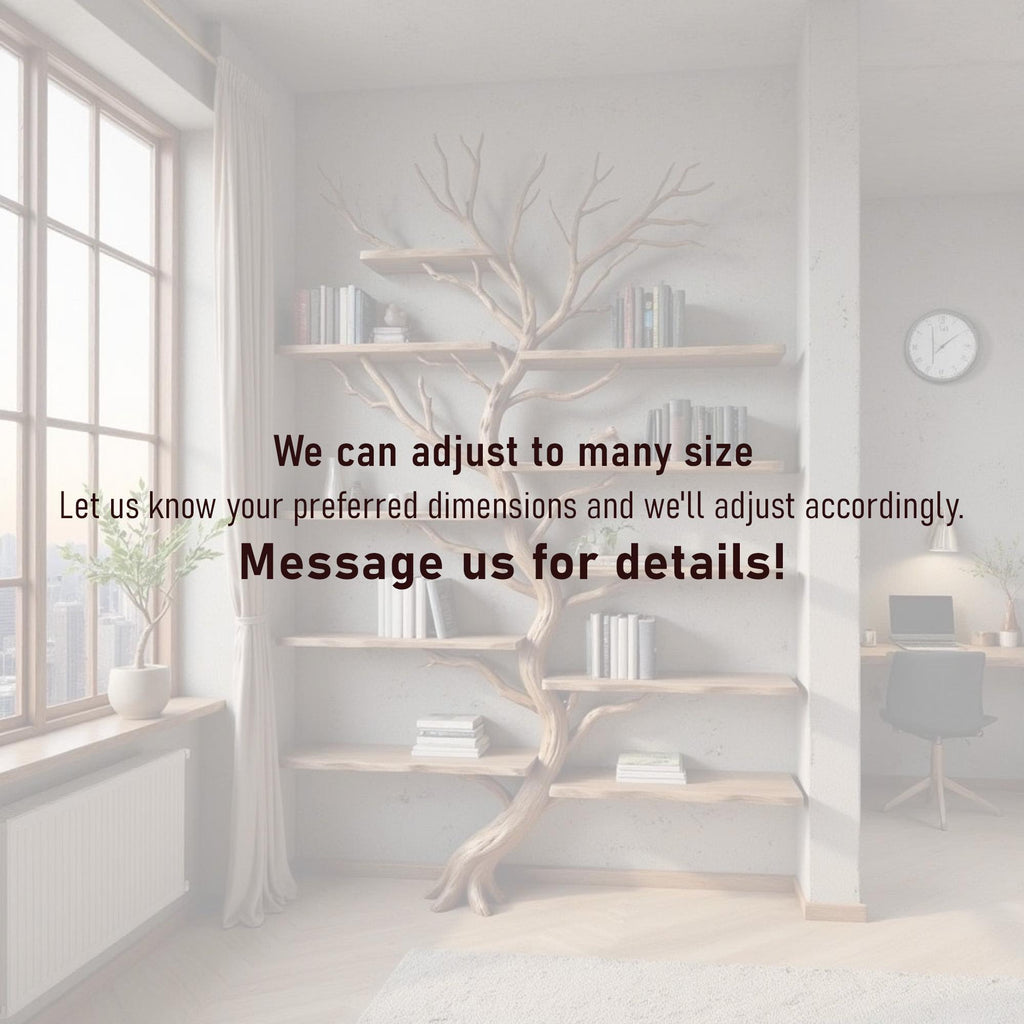 Driftwood corner tree branch solid wood bookshelf wall mount floating live edge furniture decoration