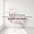 Driftwood console table tree branch entryway table narrow bookshelf display bookcase solid wood