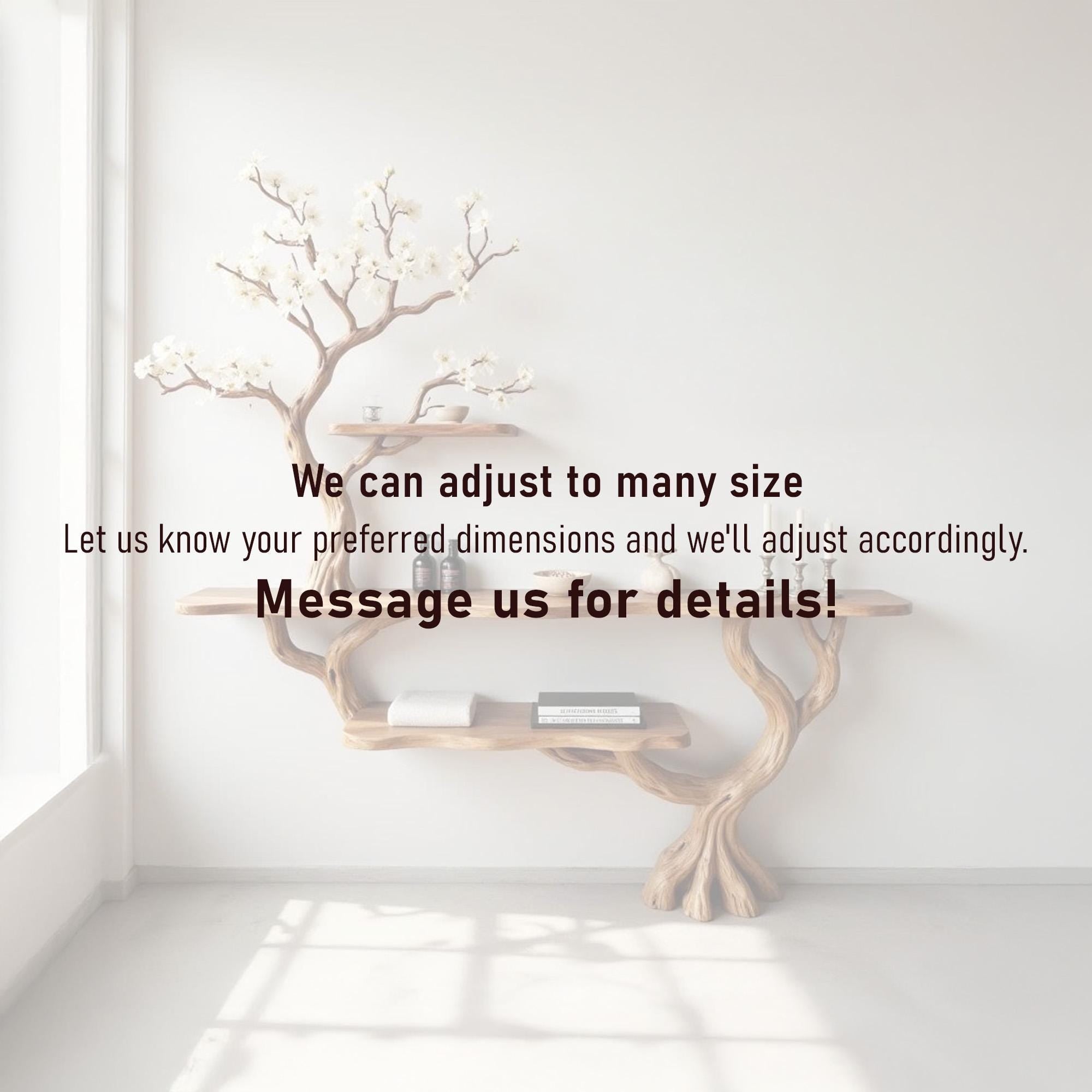 Driftwood console table tree branch entryway table narrow bookshelf display bookcase solid wood