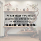 Tree branch tv stand solid wood bookshelf wall mounted live edge console table handmade entertainment center