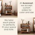 Night stand bookcase solid wood free standing small bookcase bedside driftwood handcrafted record player stand wood work furniture