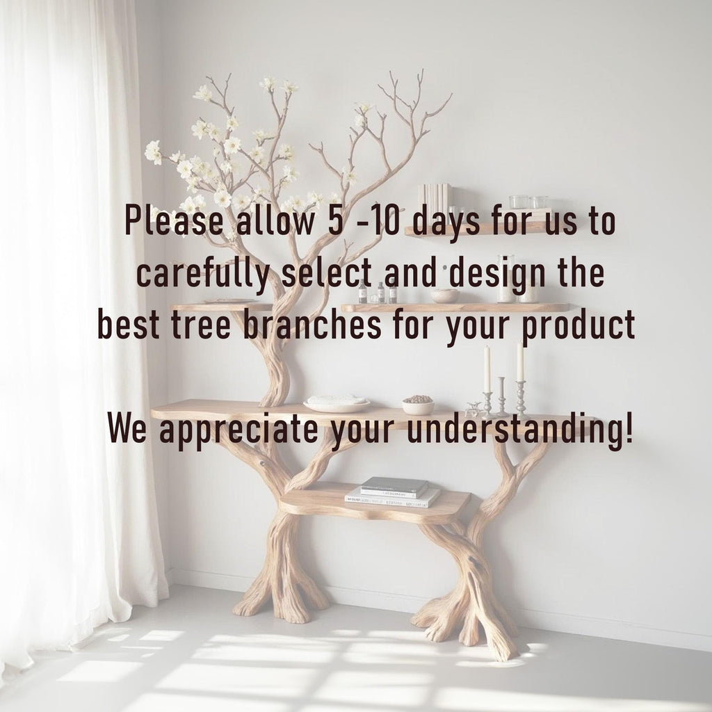 Tree branch console table driftwood side table solid wood entry table tree bookshelf display stand bookcase