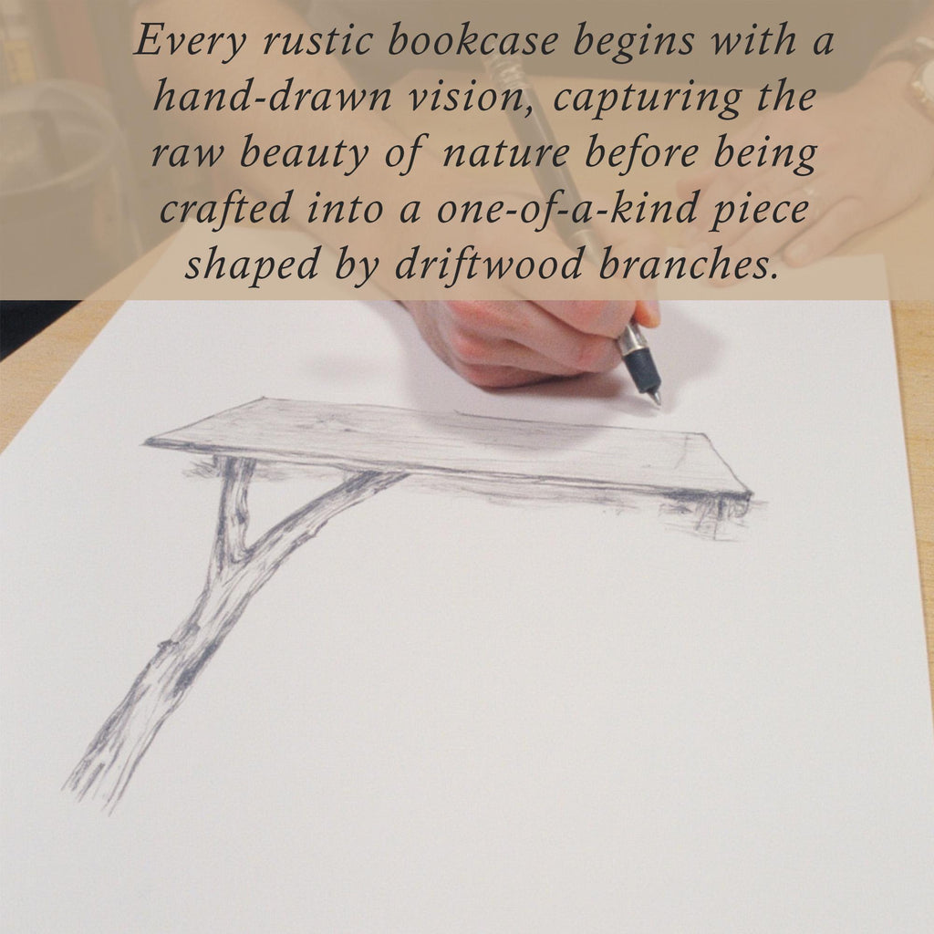 Corner floating bookshelf driftwood branch tree shelf solid wood bookcase live edge shelving wall mount driftwood rustic furniture