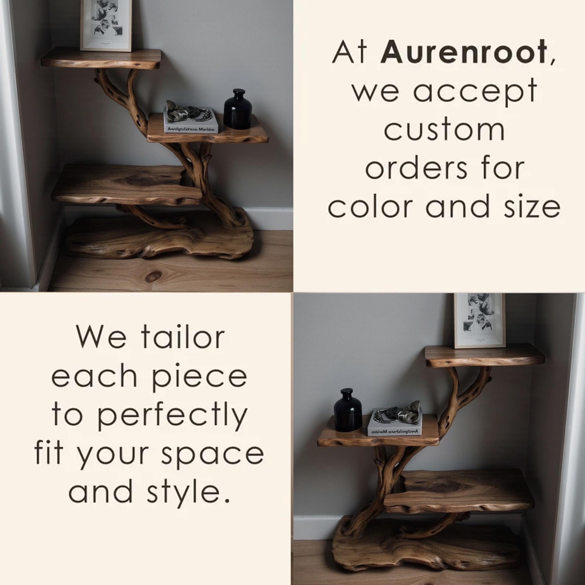 Driftwood nightstand bedside bookshelf tree branch bookcase free standing mini stand shelving rustic home decoration