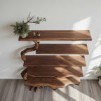 Tree branch bookshelf wall mount reclaimed wood bookcase driftwood sculpture art floating shelves decor
