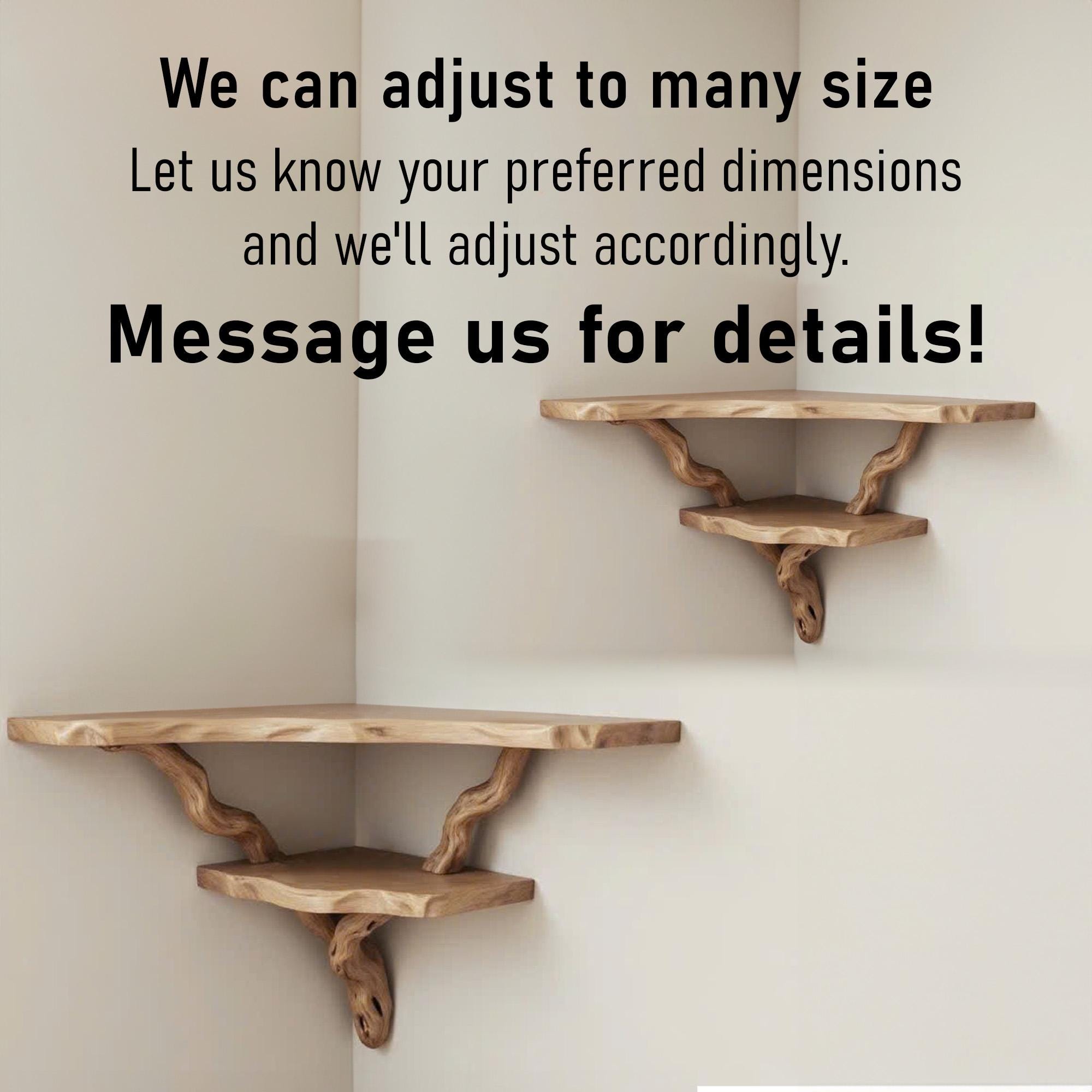 Floating corner shelf driftwood branch wall mounted shelf art bookshelf solid wood decor for home