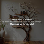 Tree bookshelf with natural driftwood branch wall mounted art solid wood bookcase handmade home decor gift