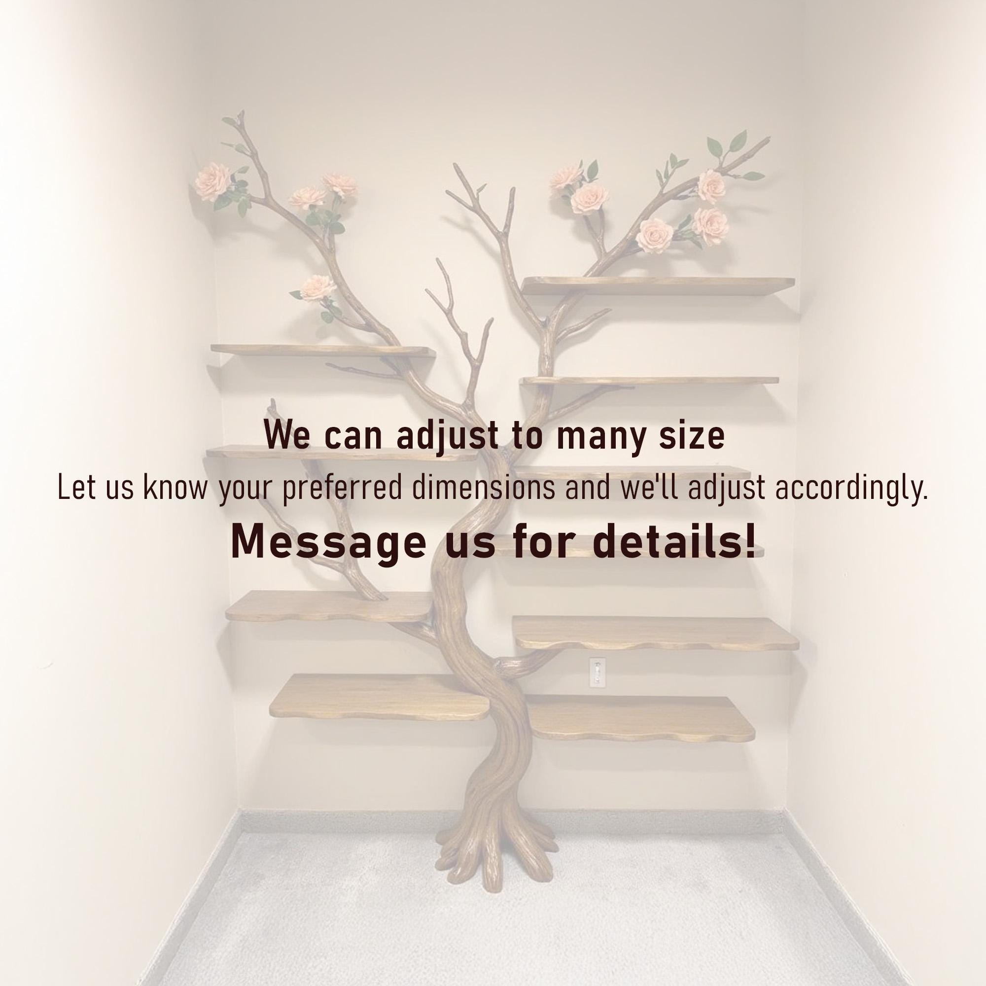 Tree bookshelf wall mount driftwood branch bookcase solid wood scupltured floating furniture