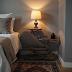 Driftwood nightstand bedside bookshelf tree branch bookcase free standing mini stand shelving rustic home decoration