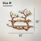 Natural driftwood shelf tree branch bookcase art solid wood bookshelf art wall mount bookshelf decor