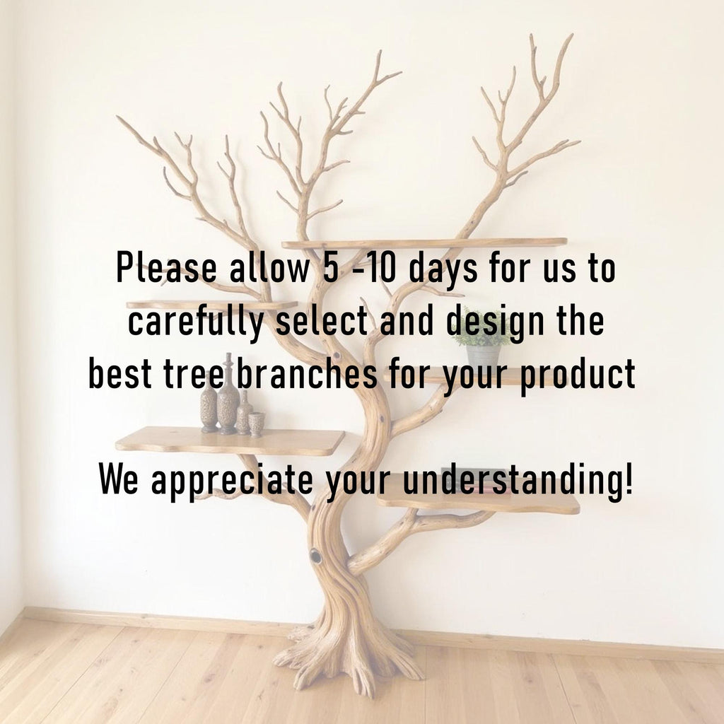 Tree branch book shelf floating shelves on wall standing bookcase solid wood sculpture art