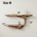 Driftwood shelf solidwood bookshelf art decor tree book shelves wall mount handmade furniture