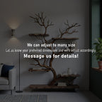 Tree branch bookshelf driftwood live edge floating shelves on wall art home decor