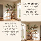 Corner driftwood shelf tree branch bookshelf solid wood bookcase home decor