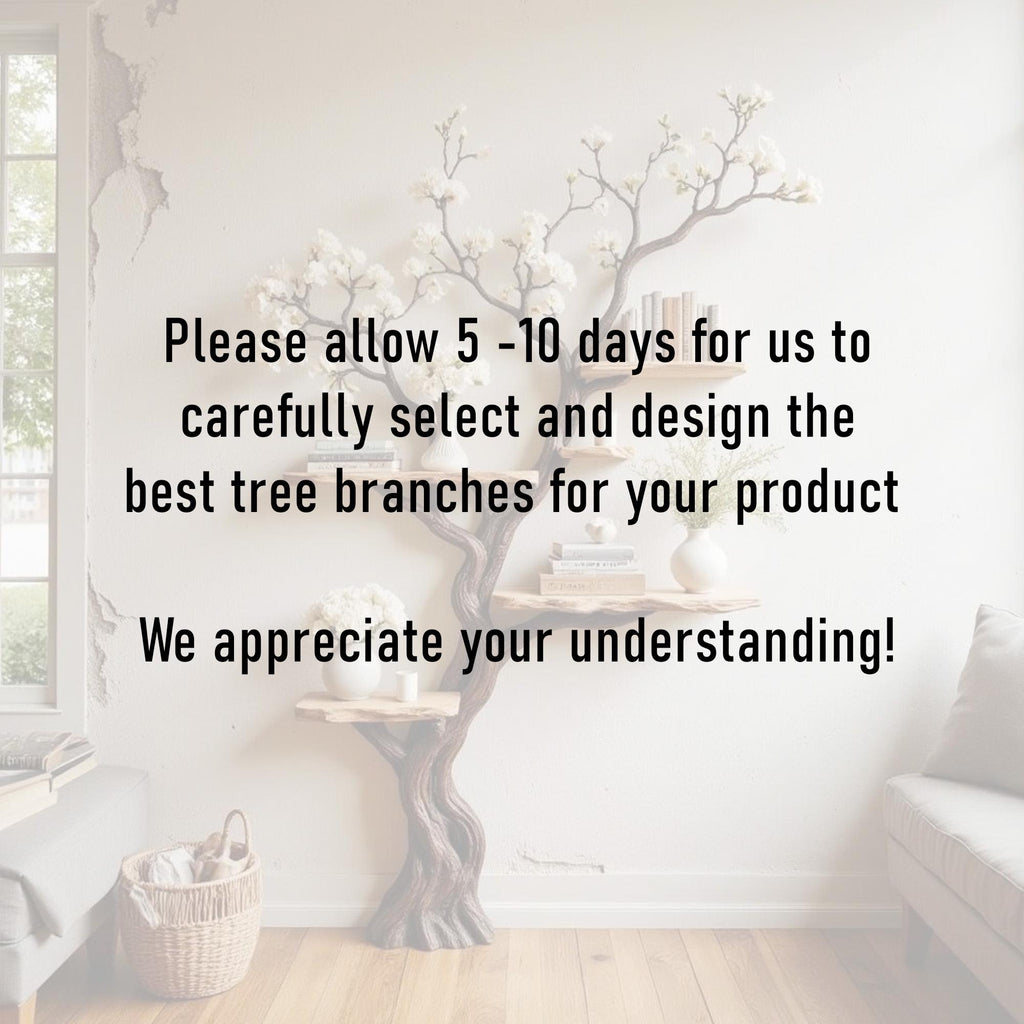 Tree floating shelf solid wood bookshelf wall art natural driftwood branch floor bookcase wood carving decor