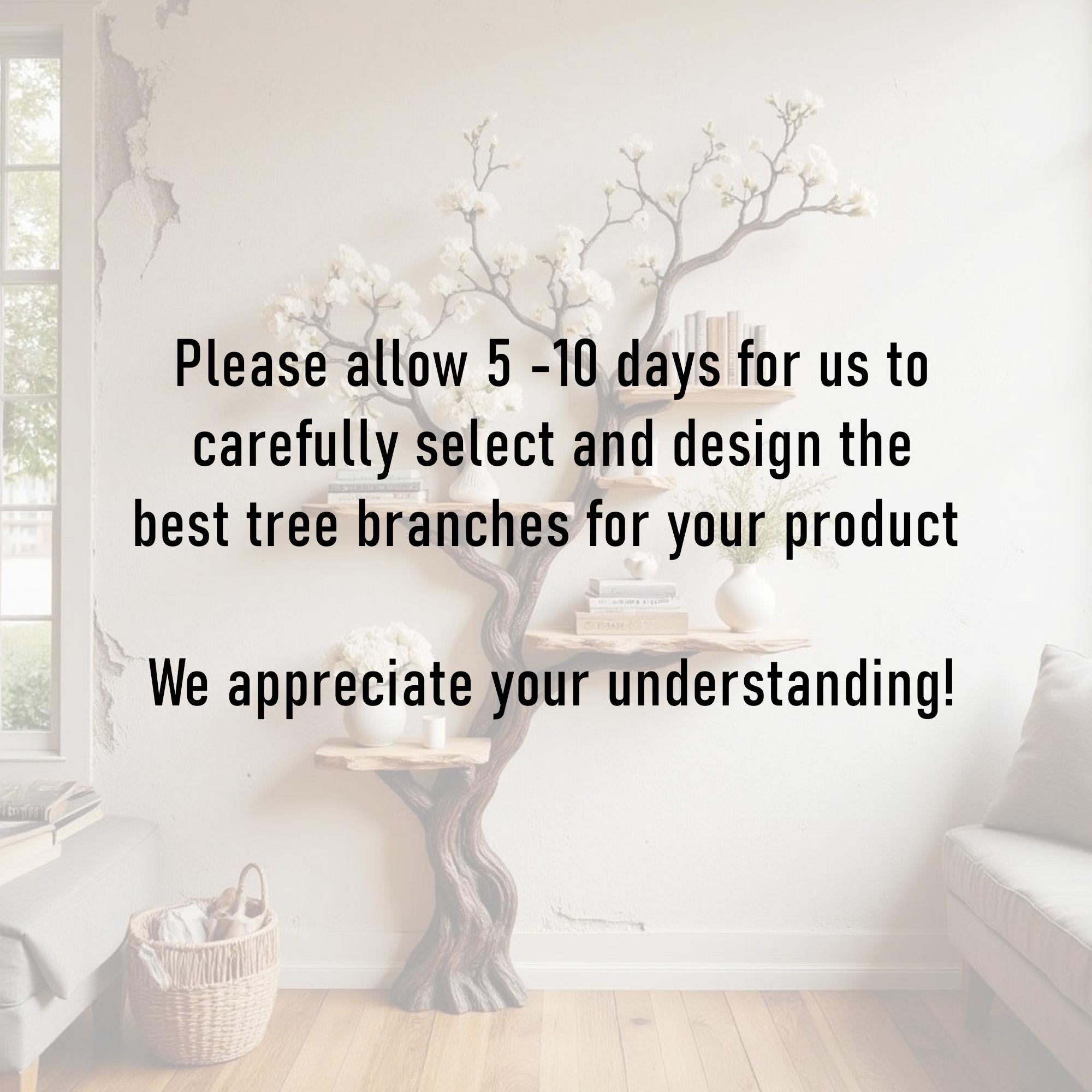 Tree floating shelf solid wood bookshelf wall art natural driftwood branch floor bookcase wood carving decor