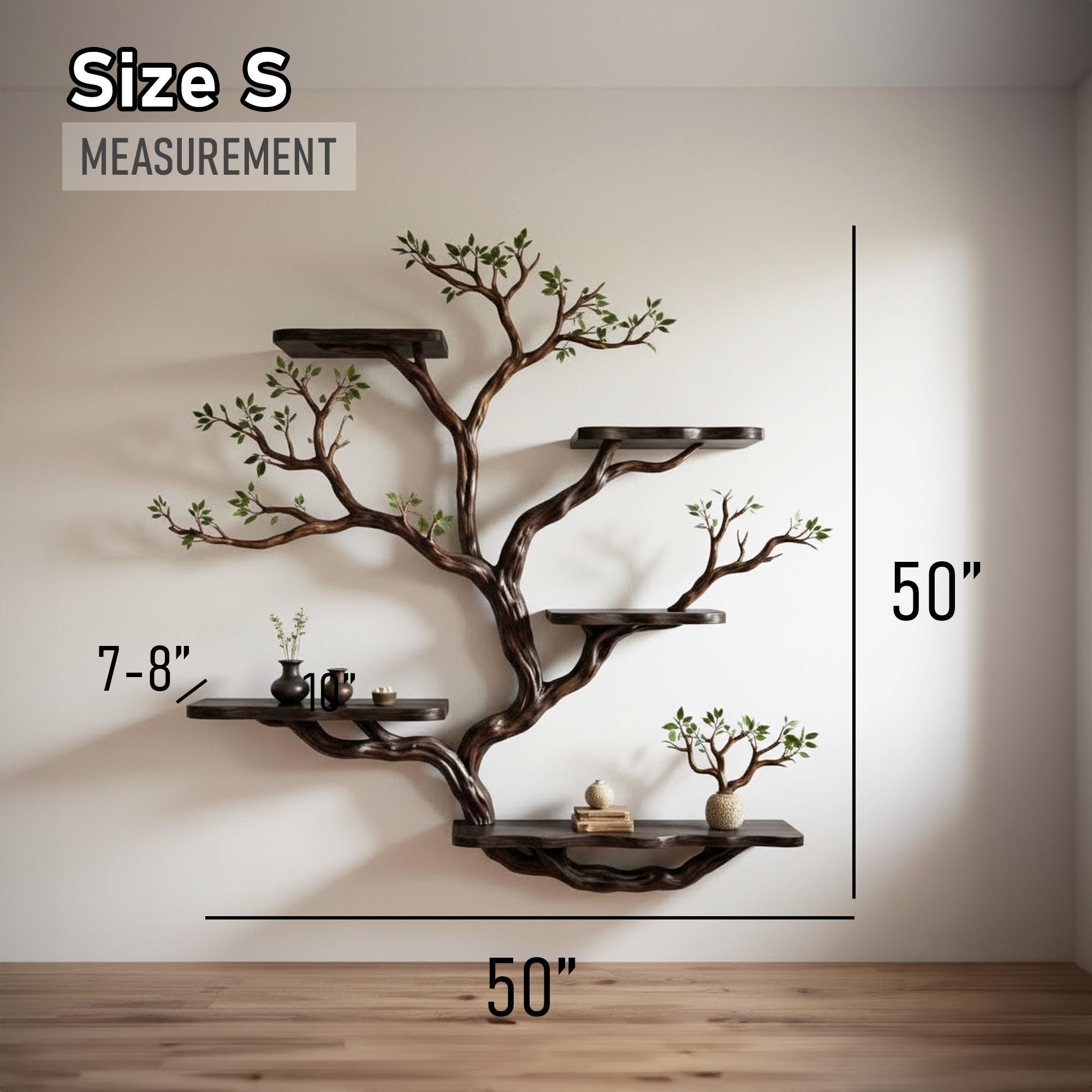 Live edge floating shelves on wall tree bookshelf driftwood branch shelf art home decor