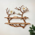 Natural driftwood shelf tree branch bookcase art solid wood bookshelf art wall mount bookshelf decor