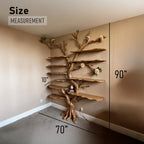Tree branch bookshelf driftwood bookcase live edge floating shelves on wall art home decor