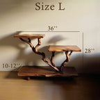 Rustic night stand solid wood bookcase shelves on wall handmade side table decor for bedding room