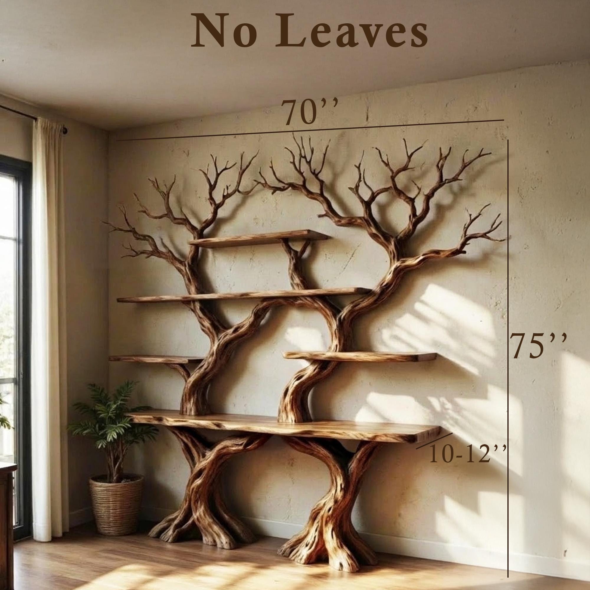 Floor bookcase tree branch book shelf solid wood wall mounted bookshelf driftwood sculpture art
