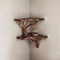 Driftwood corner wall shelf natural solid wood bookshelf art tree branch bookshelves unique floating shelves wall mount handmade furniture