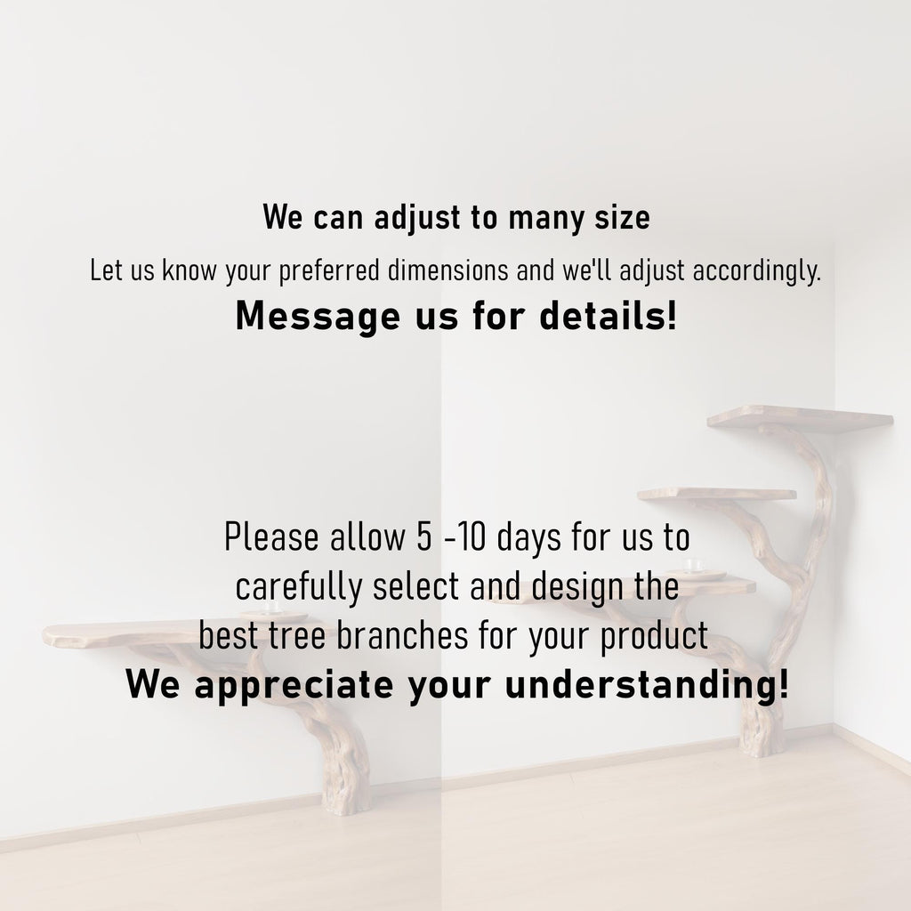 Driftwood console table tree branch shelf handmade rustic solid wood desk unique floating shelf entryway