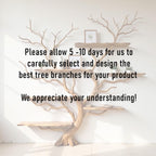 Driftwood Tree Branch Bookshelf: Rustic Wood Carving Wall Art