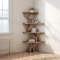 Tree book shelf corner wall shelves solid wood bookshelf driftwood branch floating bookshelves decor housewarming present
