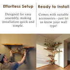 Driftwood branch corner bookshelf tree shelf solid wood bookcase home decor for living room