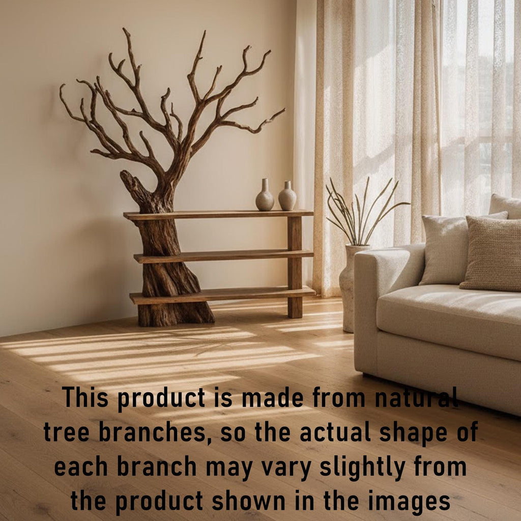 Tree branch bookcase solid wood free standing shelf live edge wood shelves art rustic bookshelf decoration