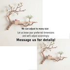 Floating book shelf driftwood branch on wall fake flowers live edge shelves decor for home