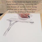 Corner driftwood shelf tree branch bookshelf floating shelf wall mount solid wood bookcase drift wood decor live edge shelves furniture