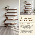 Tree branch bookshelf wall mount reclaimed wood bookcase driftwood sculpture art floating shelves decor