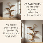 Driftwood branch floating book shelf wall mount solid wood bookcase tree branch wall art