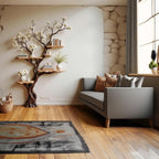 Tree floating shelf solid wood bookshelf wall art natural driftwood branch floor bookcase wood carving decor